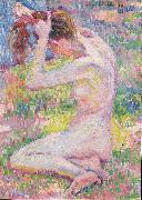 Theo Van Rysselberghe Sitzender Akt oil on canvas